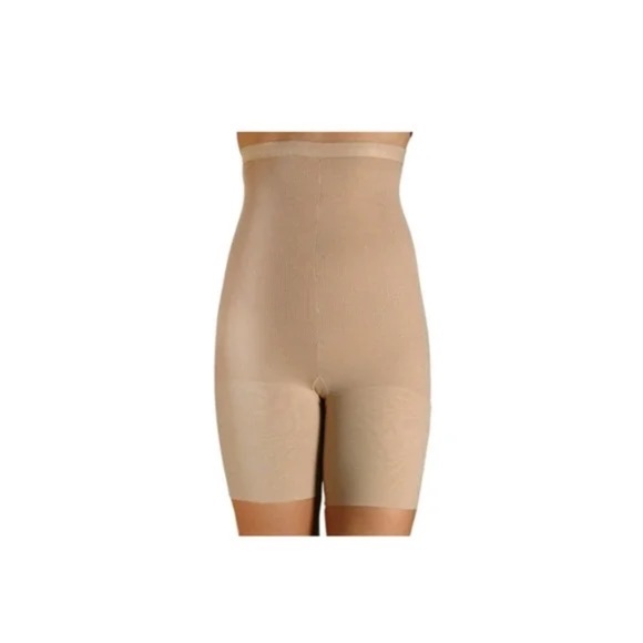 Assets By Sara Blakely Hi Waist Mid Thigh Shaper Waist Control Nude Spanx Size 4 - Picture 2 of 9